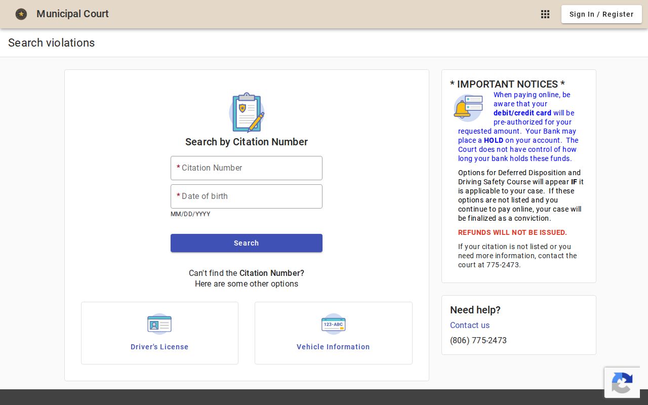 Lubbock County warrant search: public citation portal search methods