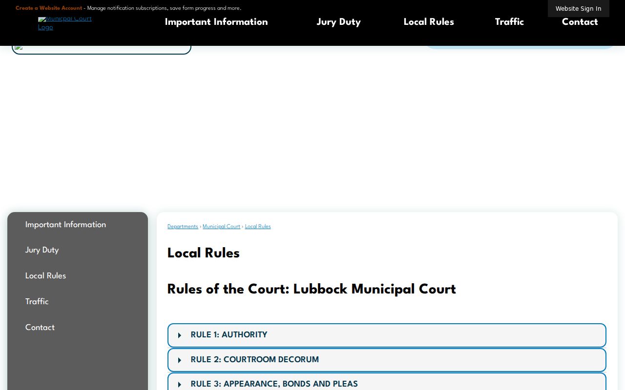 Lubbock County bench warrant process: municipal court local rules