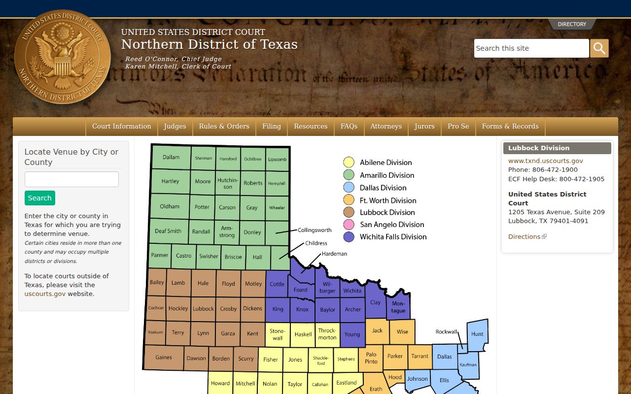Lubbock County warrant records: separate federal courthouse access point